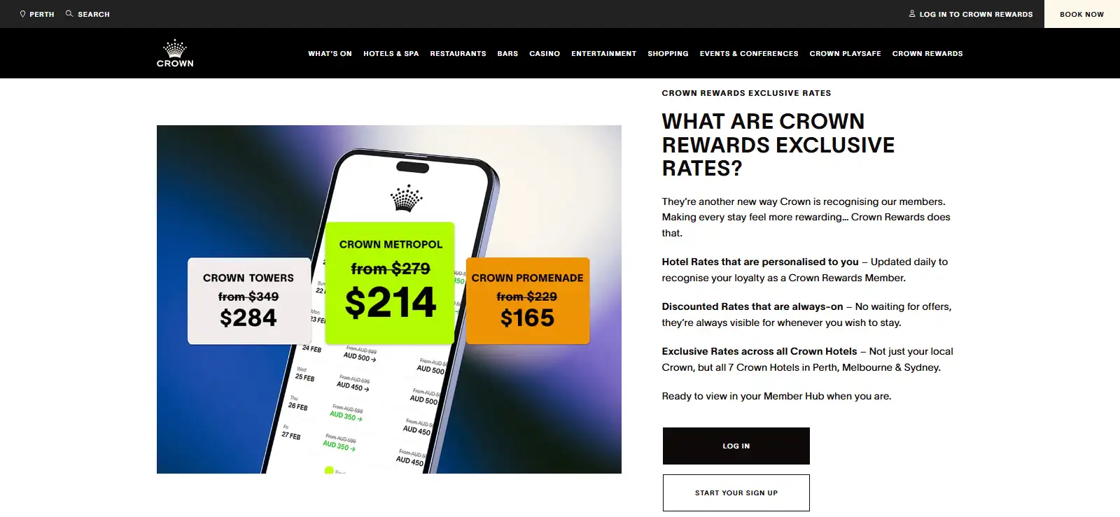 Crown Rewards digital membership tools for Perth members
